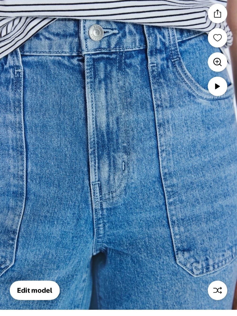 High-Rise Ankle carpenter Crop Jeans in sky Blue - Picture 2 of 7